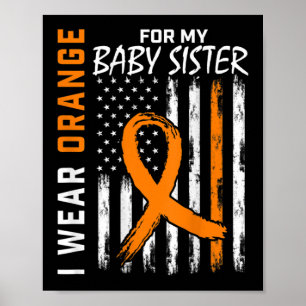 Poster Drapeau de sensibilisation à la leucémie Orange Ri