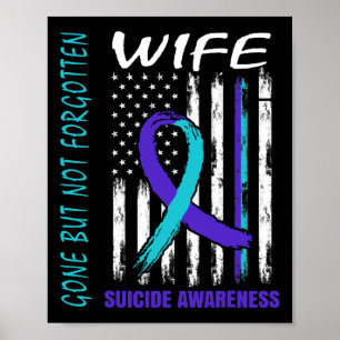 Poster Drapeau De Sensibilisation Au Suicide D'Une Femme,