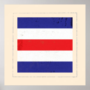 Poster Drapeau de signal nautique de la lettre "C"