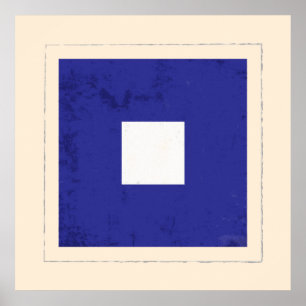 Poster Drapeau de signal nautique de la lettre "P"