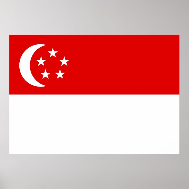 Poster Drapeau de Singapour (Devant)