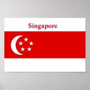 Poster Drapeau de Singapour