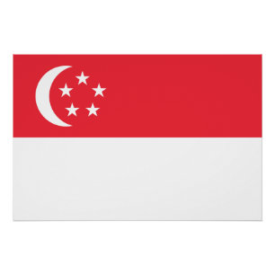 Poster Drapeau de Singapour