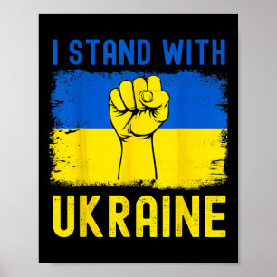 Poster Drapeau de soutien à l'Ukraine Je suis avec l'Ukra