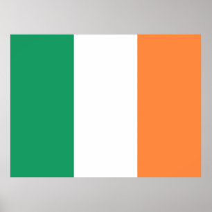 Poster Drapeau de tricolore irlandais patriotique Saint P