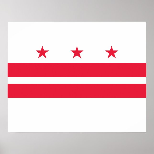 Poster Drapeau de Washington D.C. (District de Columbia) (Devant)