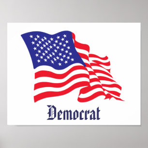 Poster Drapeau démocrate américain