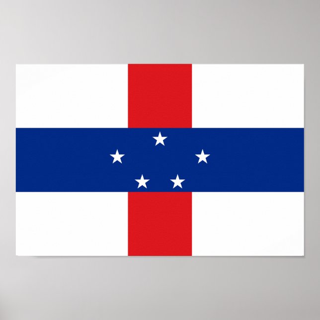 Poster Drapeau des Antilles néerlandaises (Devant)