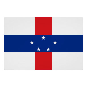 Poster Drapeau des Antilles Pays-Bas