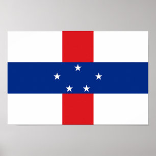 Poster Drapeau des Antilles Pays-Bas