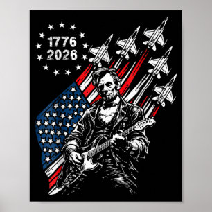 Poster Drapeau des avions de combat 250 ans Abe Lincoln e