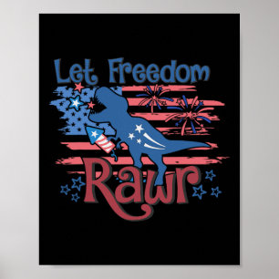 Poster Drapeau des enfants de laisser la liberté rawr T-r