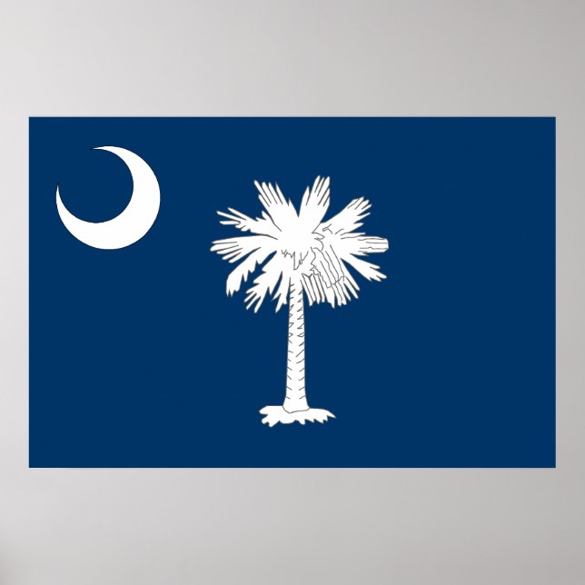 Poster Drapeau des États-Unis de Caroline du Sud (Devant)