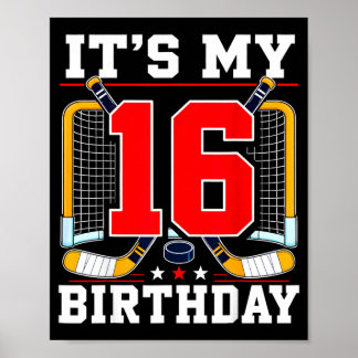 Poster Drapeau des États-Unis joueur de hockey 16 ans 16
