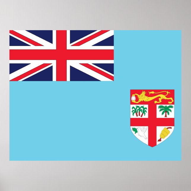 Poster Drapeau des Fidji (Devant)