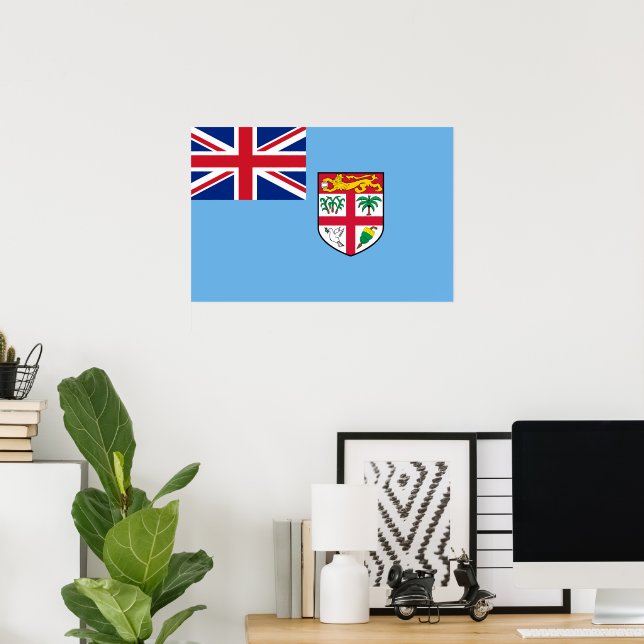 Poster Drapeau des Fidji (Bureau à domicile)