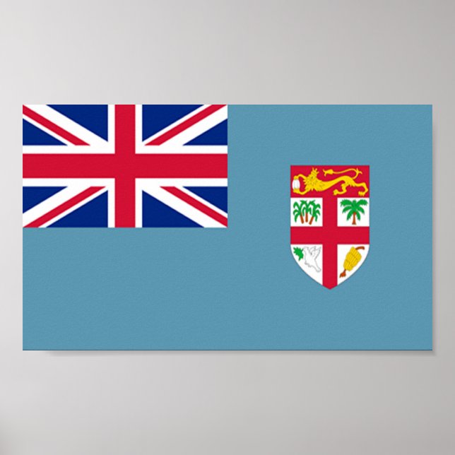 Poster Drapeau des Fidji (Devant)