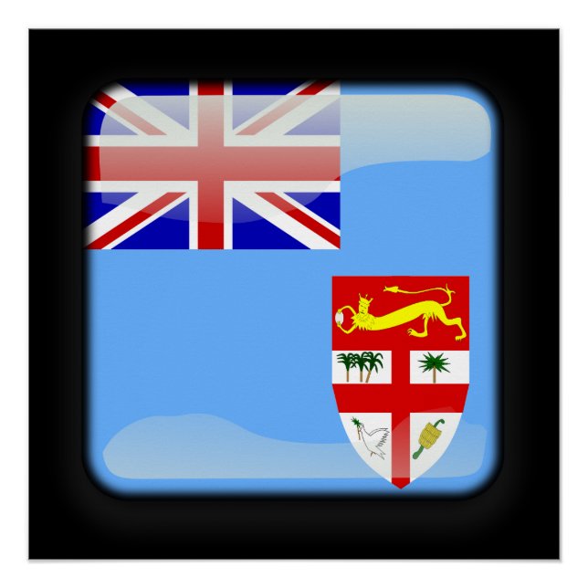 Poster Drapeau des Fidji (Devant)