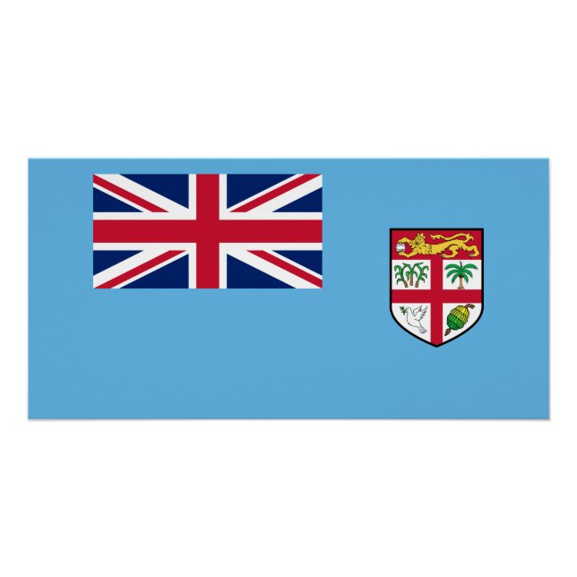 Poster Drapeau des Fidji (Devant)