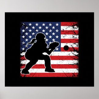 Poster Drapeau des filles de softball Catchers Gear Stuff