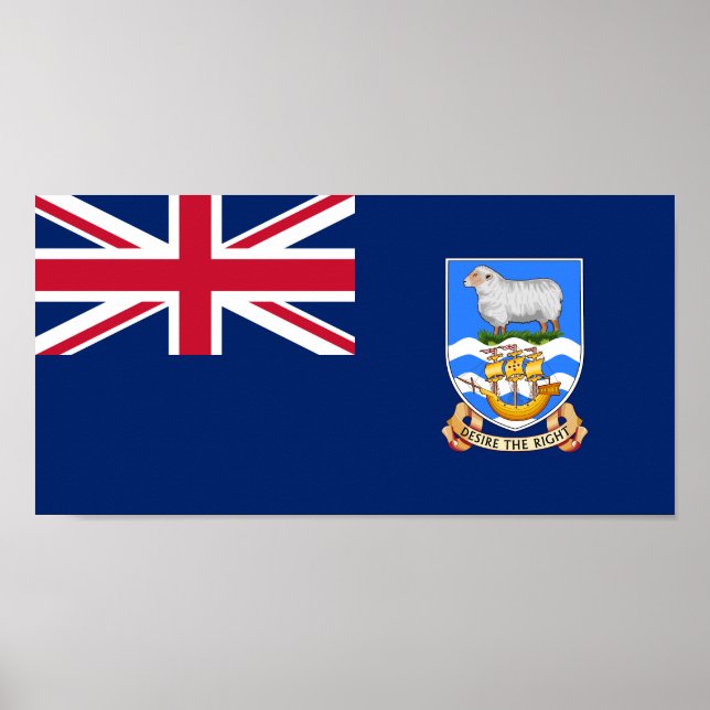 Poster Drapeau des îles Falkland (Devant)