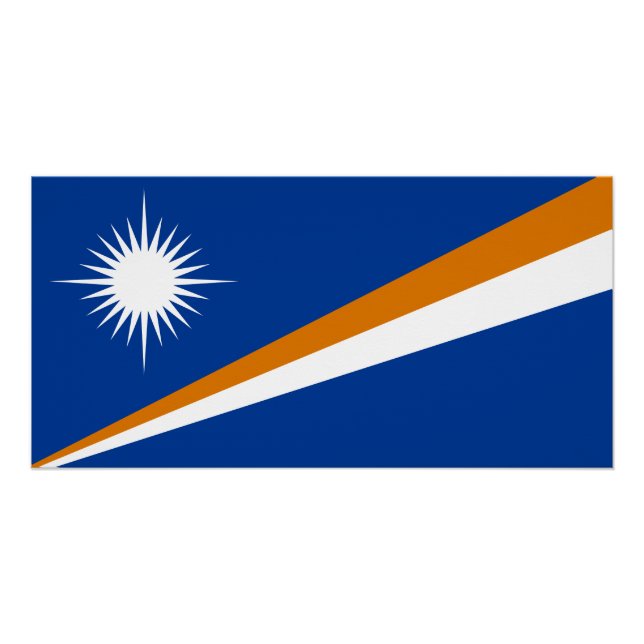 Poster Drapeau des Îles Marshall (Devant)