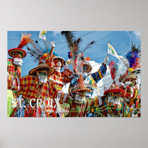Poster Drapeau des îles Vierges américaines Moko Jumbies 