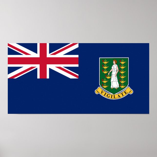 Poster Drapeau des îles Vierges britanniques (Devant)