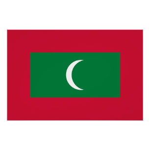 Poster Drapeau des Maldives