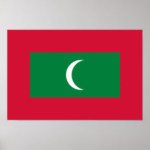Poster Drapeau des Maldives