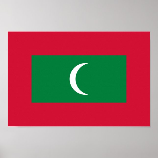 Poster Drapeau des Maldives (Devant)