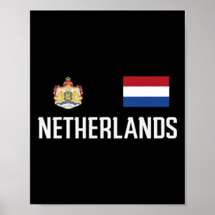 Poster Drapeau des Pays-Bas Footbyll Fan de football Homm