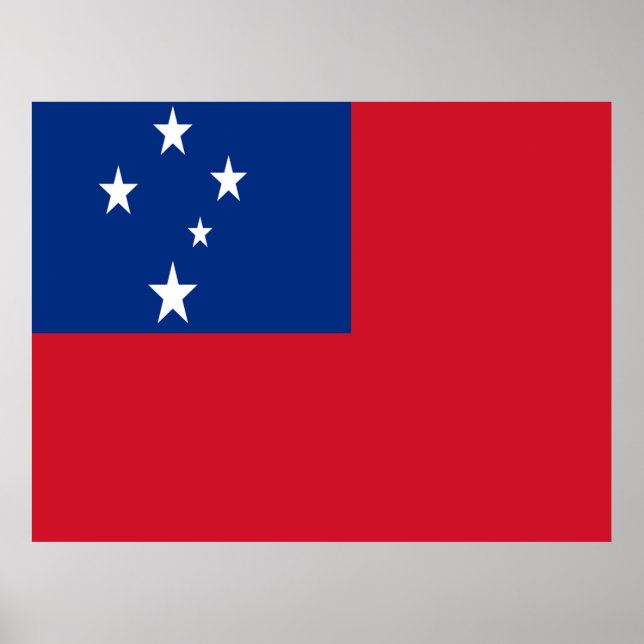 Poster Drapeau des Samoa (Devant)