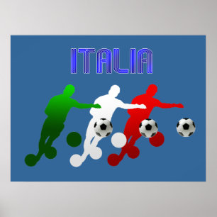 Poster Drapeau des sports de l'Italie Calcio de