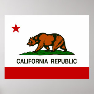 POSTER DRAPEAU D'ÉTAT DE CALIFORNIE