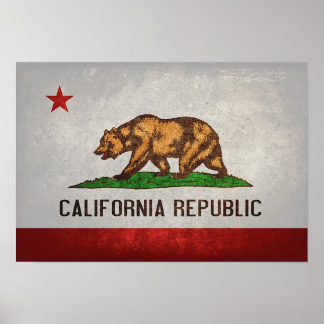 Poster Drapeau d'État de Californie (Devant)