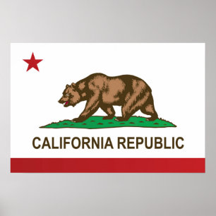 Poster Drapeau d'État de Californie, États-Unis