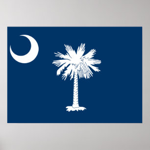 Poster Drapeau d'état de la Caroline du Sud