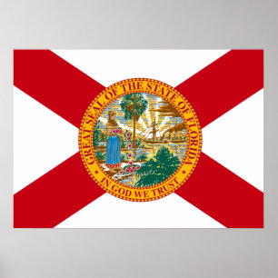 Poster Drapeau d'état de la Floride