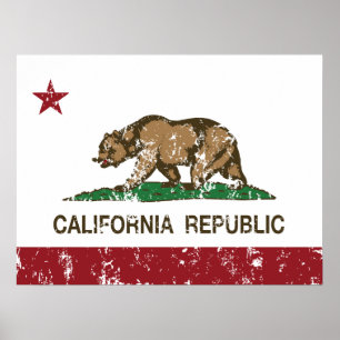 Poster Drapeau d'État de la République de Californie