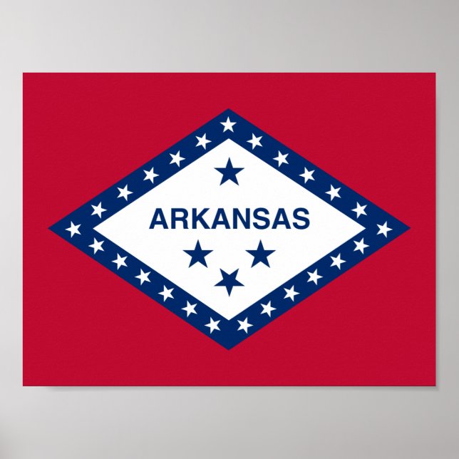 Poster Drapeau d'État de l'Arkansas (Devant)