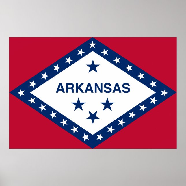 Poster Drapeau d'État de l'Arkansas (Devant)