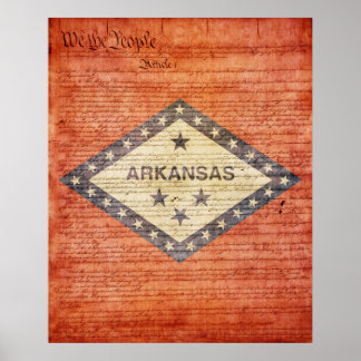 Poster Drapeau d'État de l'Arkansas