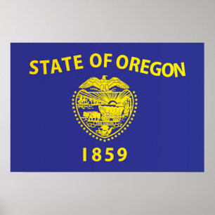 Poster Drapeau d'État de l'Oregon, États-Unis