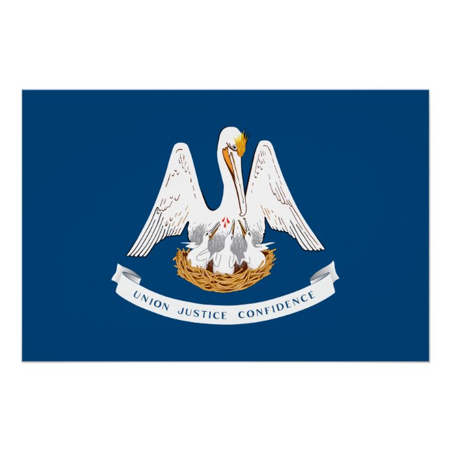 Poster Drapeau d'État de Louisiane (Devant)