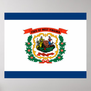 Poster Drapeau d'État de Virginie-Occidentale