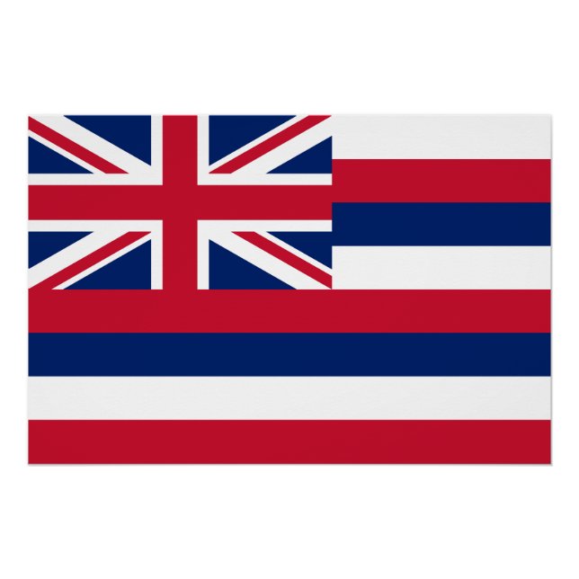 Poster Drapeau d'État d'Hawaii (Devant)