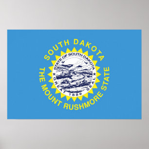 Poster Drapeau d'Etat du Dakota du Sud, États-Unis