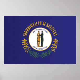 Poster Drapeau d'État du Kentucky, États-Unis