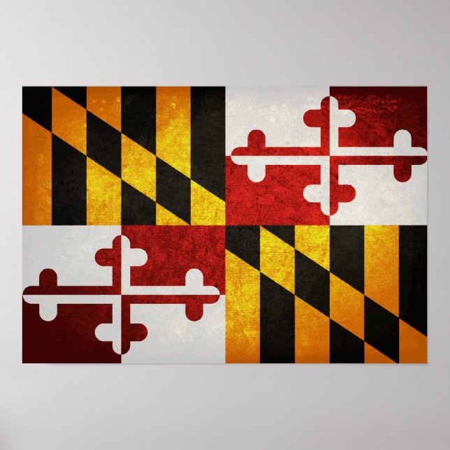 Poster Drapeau d'État du Maryland (Devant)